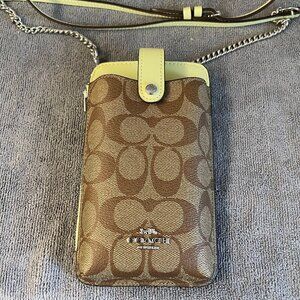 coach Phone Crossbody In Signature Canvas C7397